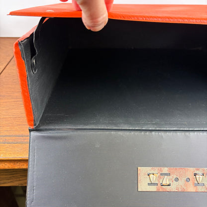 Vintage oranje lp koffer