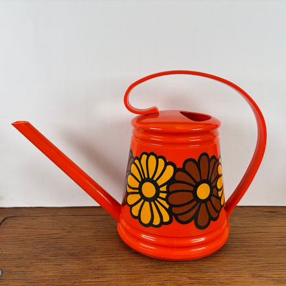 Vintage oranje Emsa gieter