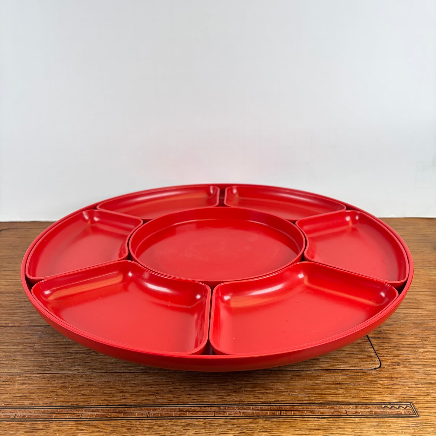 Vintage snackschaal rood