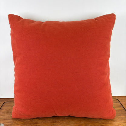 Vintage kussen oranje groen