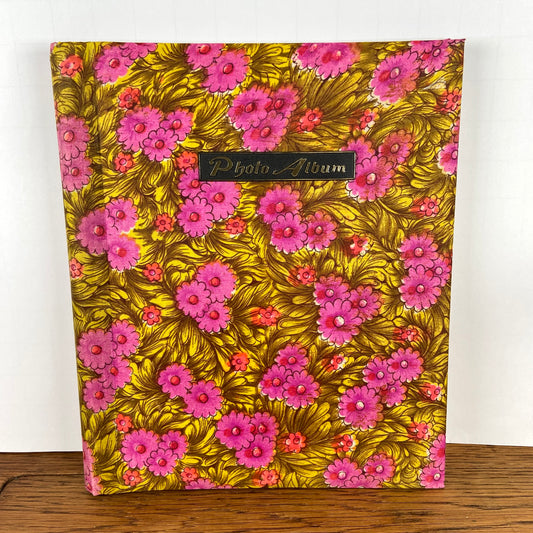 Vintage fotoalbum roze bloem