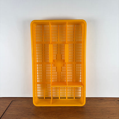 Vintage okergele bestekbak