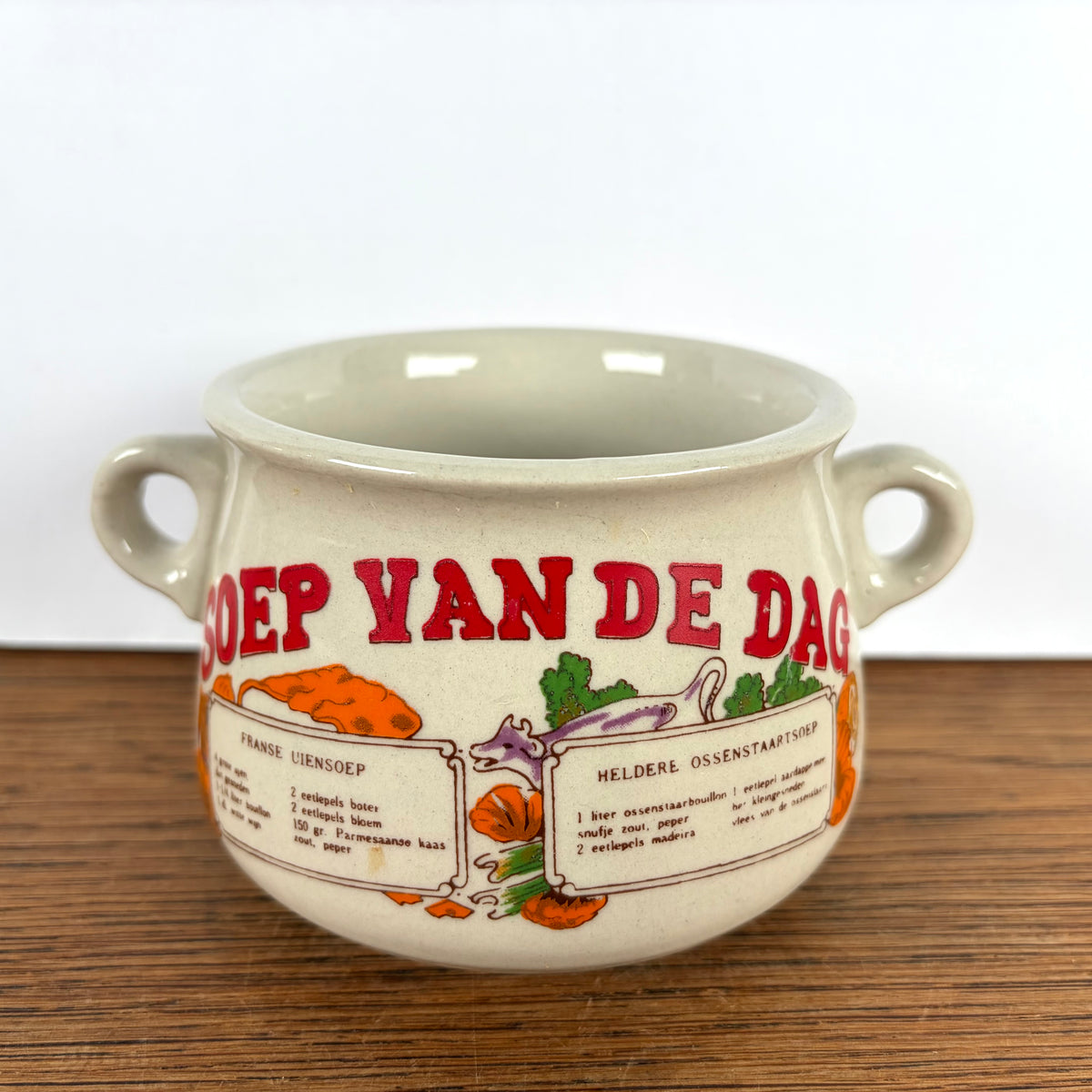 Vintage soepkom Soep van de dag