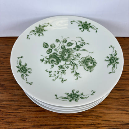 Vintage gebaksbordje groene bloem
