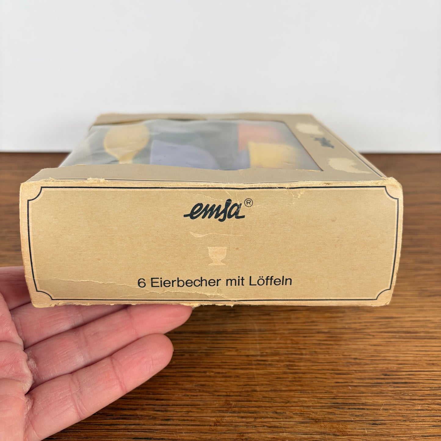 Vintage Emsa eierdopjes met lepeltjes