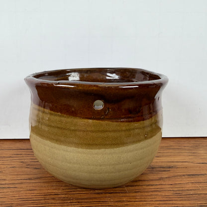Vintage hangbloempot bruin
