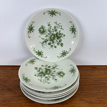 Vintage gebaksbordje groene bloem
