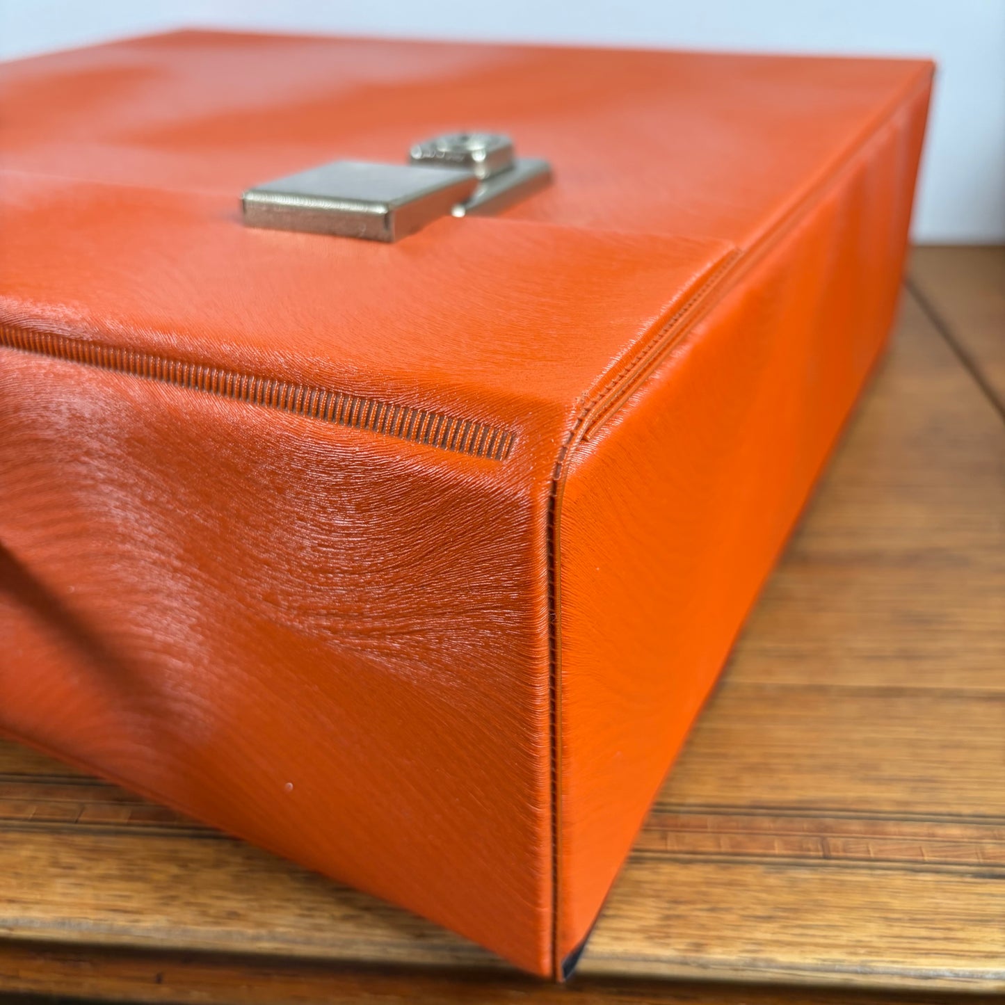 Vintage oranje lp koffer