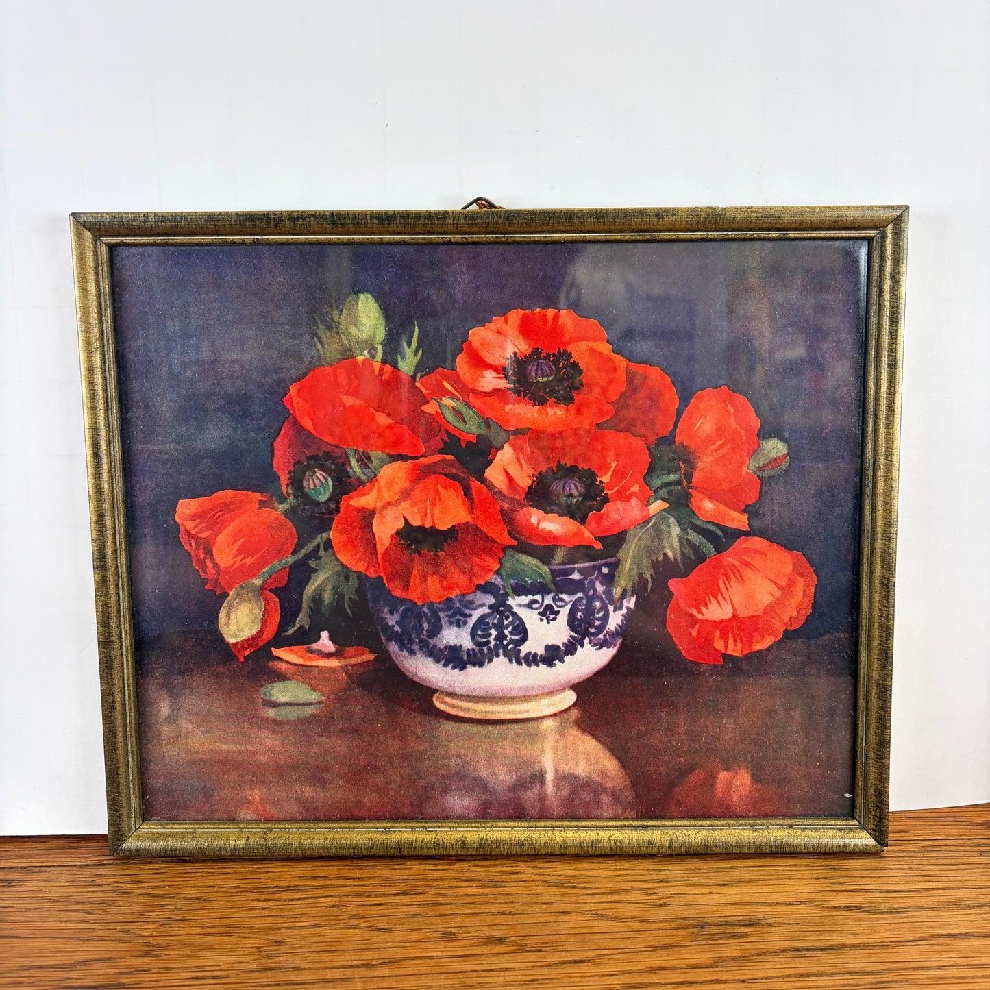 Vintage schilderij klaprozen