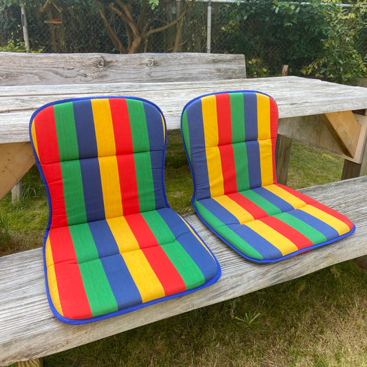 Vintage tuinstoel kussens streep
