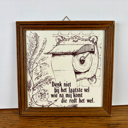 Vintage tegeltje met spreuk