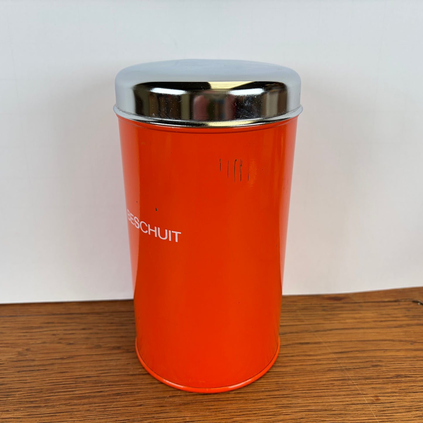 Vintage Brabantia oranje beschuitbus