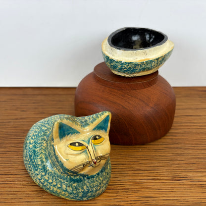 Houten doosje kat