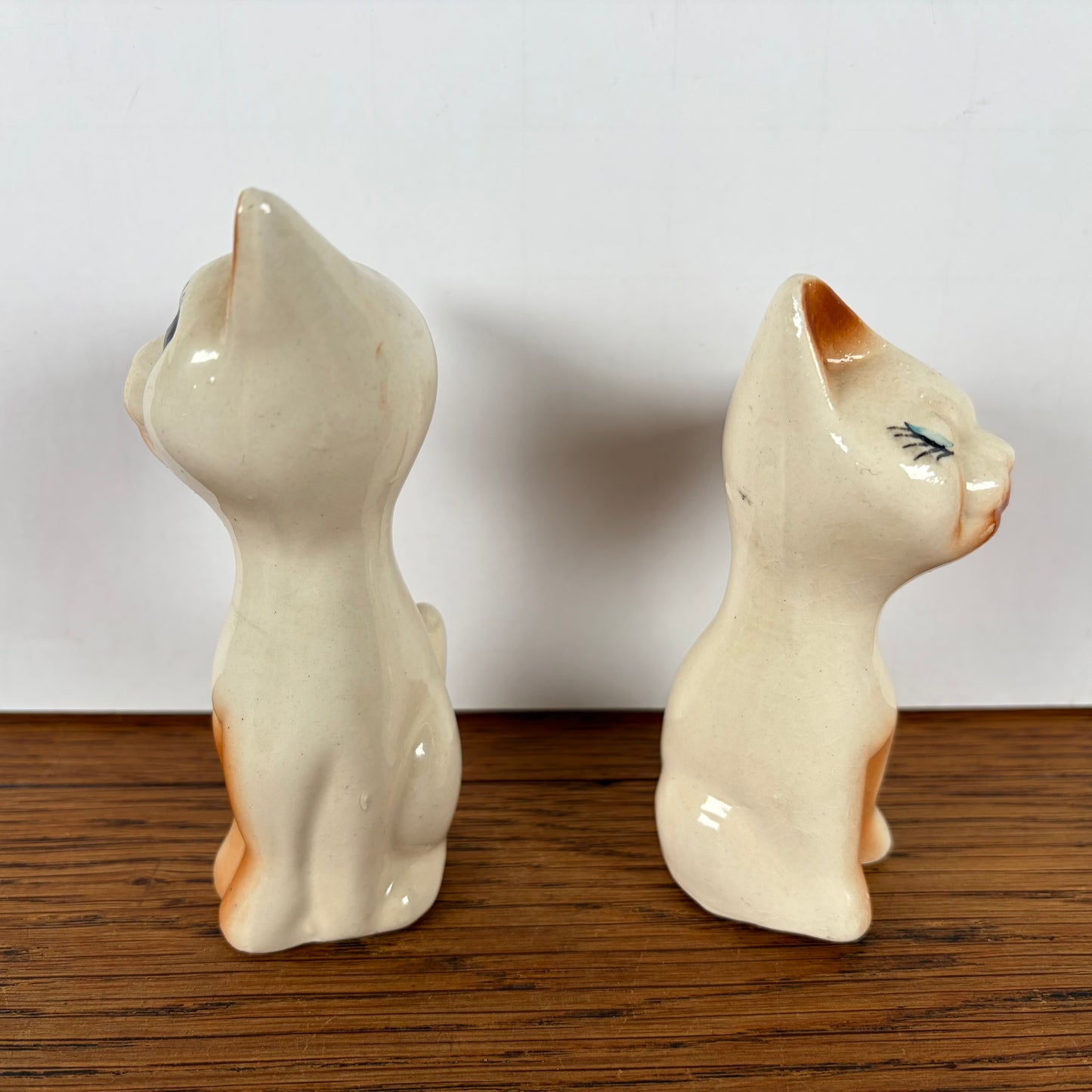 Vintage peper en zoutstel bruine katten