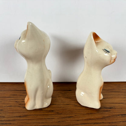 Vintage peper en zoutstel bruine katten