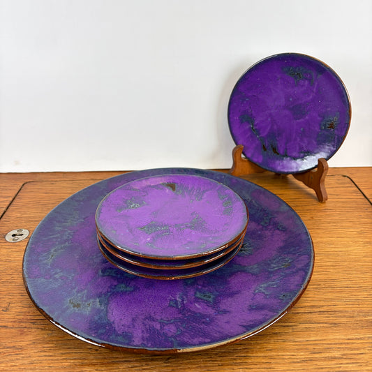 Vintage gebakstel paars