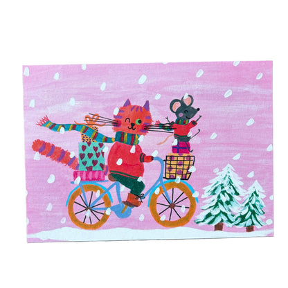 Kaart Poes en muis op de fiets