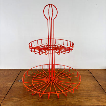 Vintage oranje etagere fruitschaal