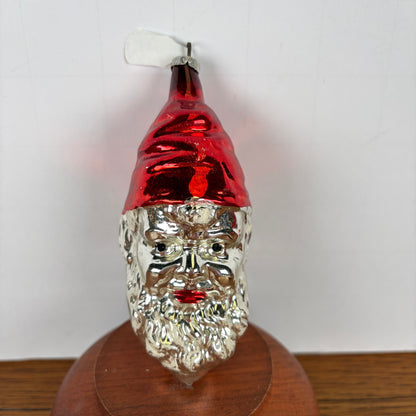 Vintage kerstbal Kerstman hoofd