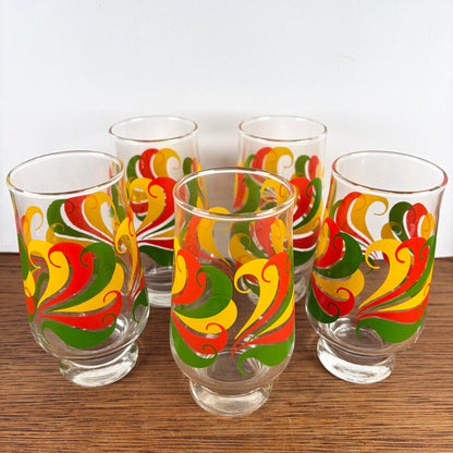 5 vintage glazen