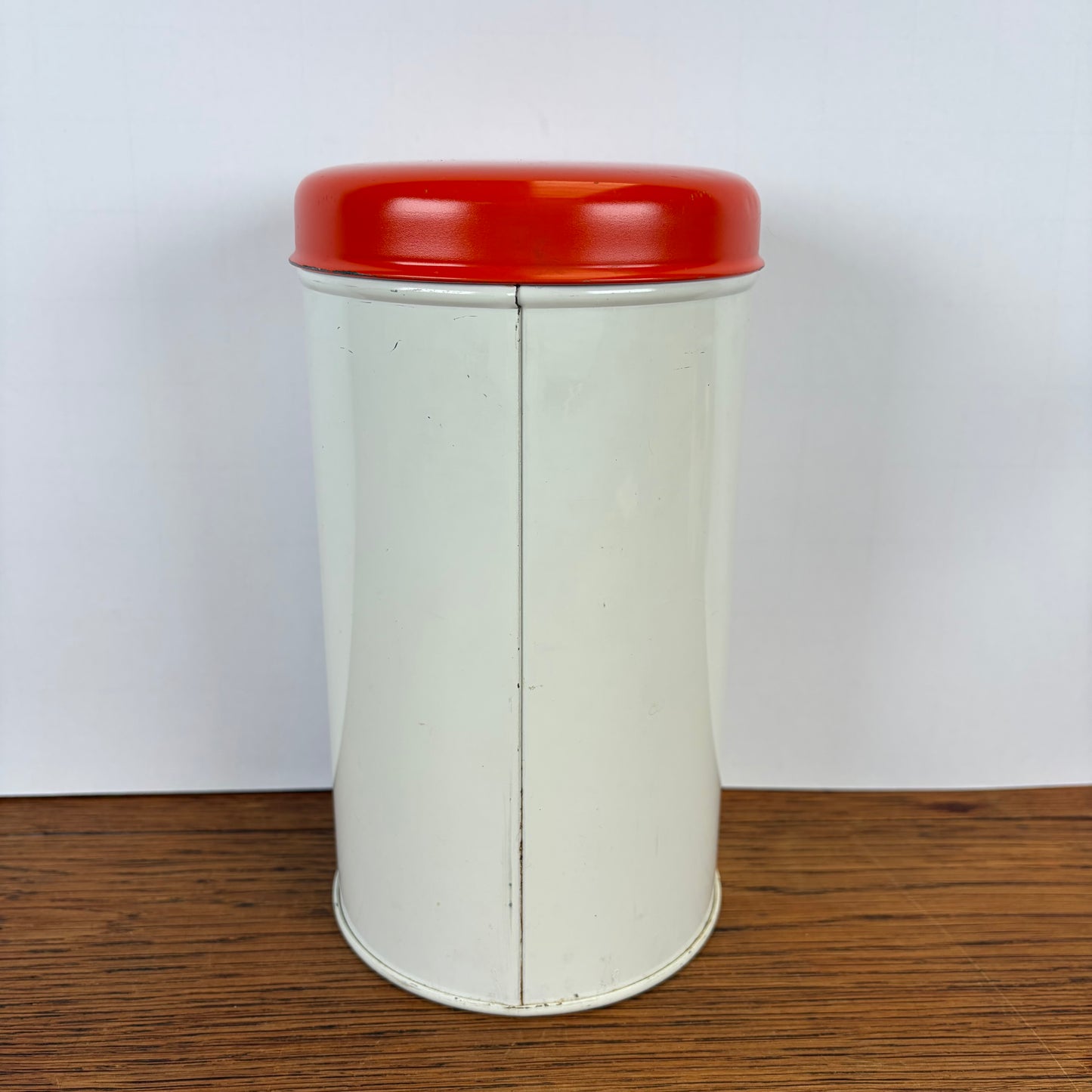 Vintage beschuitbus Brabantia wit oranje
