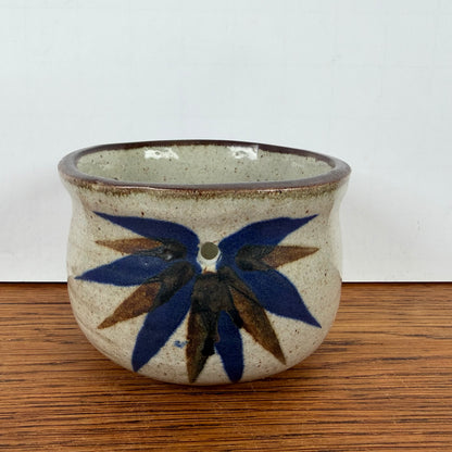 Vintage hangbloempot blauw bruin