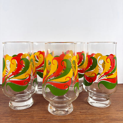 5 vintage glazen