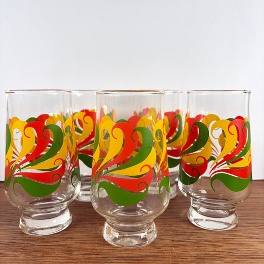 5 vintage glazen