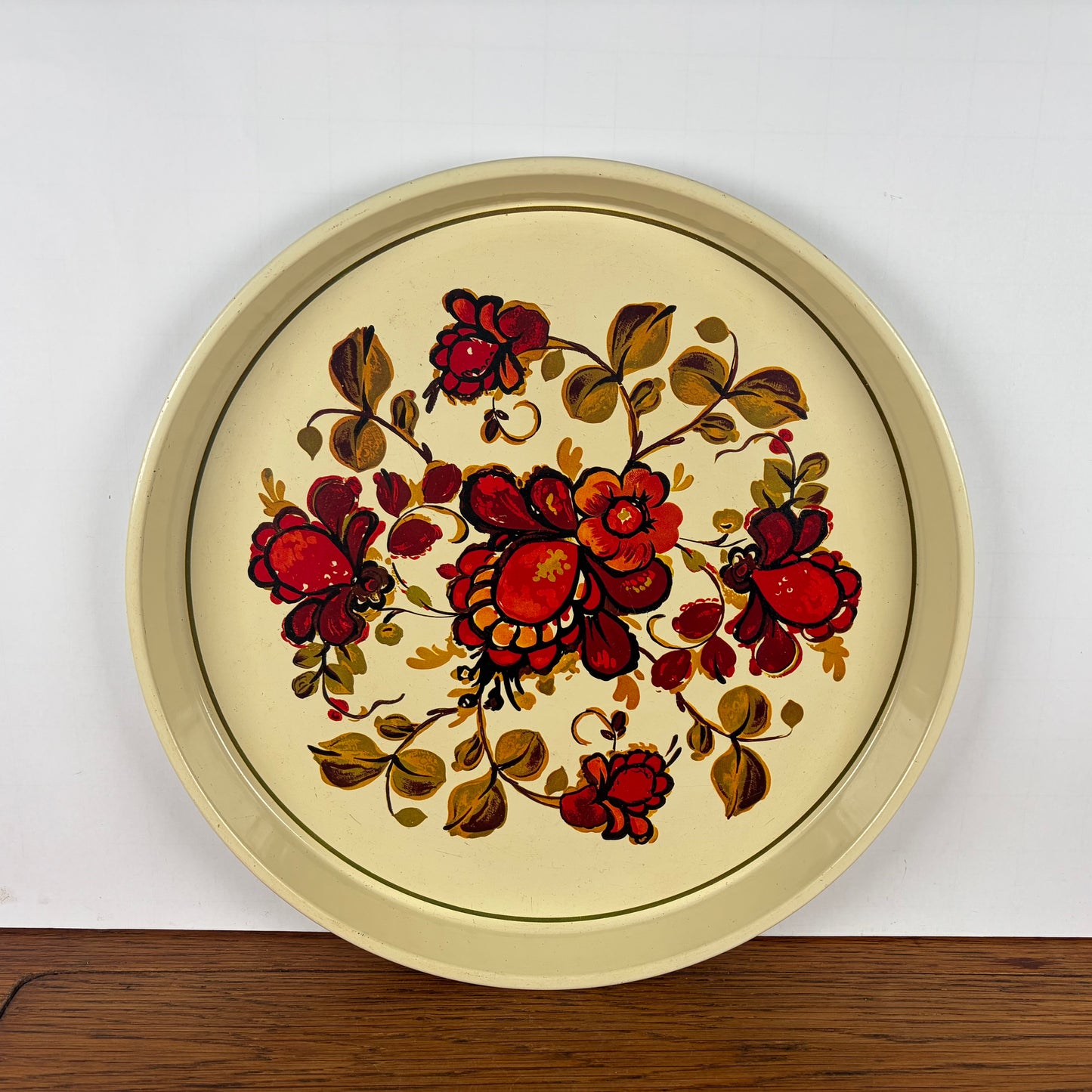 Vintage dienblad bloemen