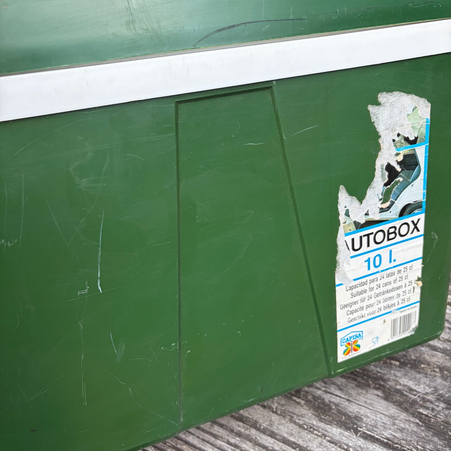 Vintage auto koelbox groen