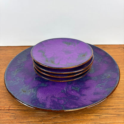 Vintage gebakstel paars