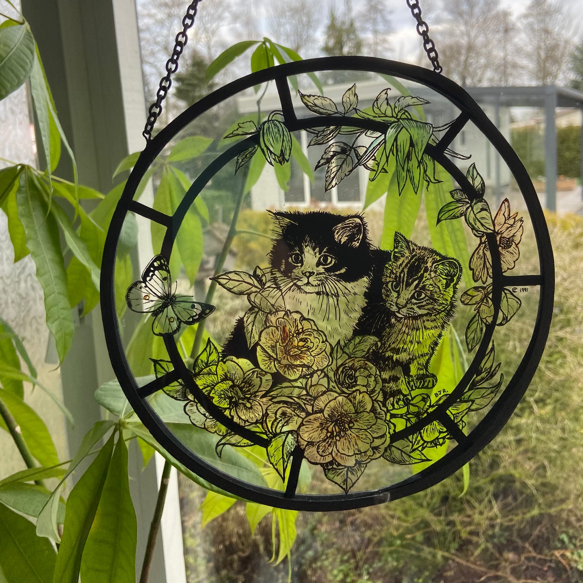 Groot Ronde Raam Ronde raamhanger kat groot – Tres' Vintage