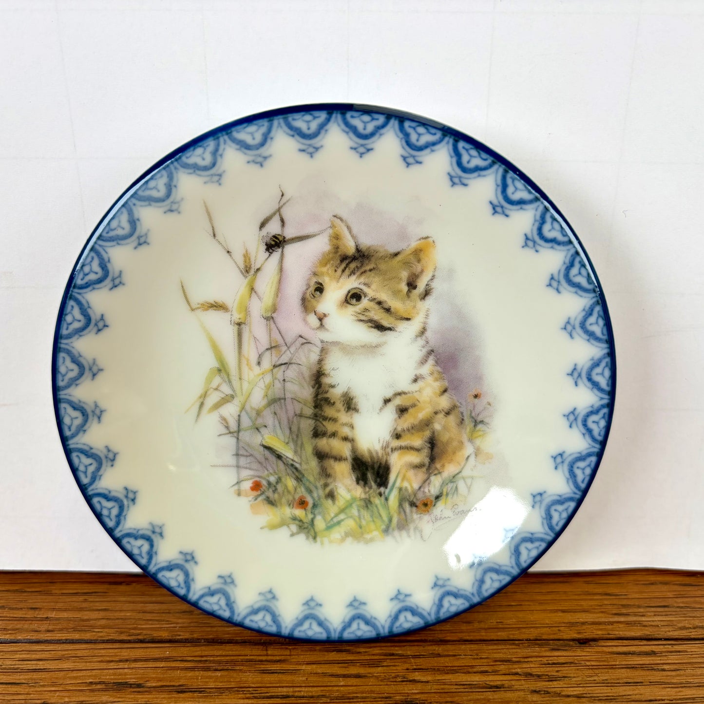 Vintage wandbordje kat