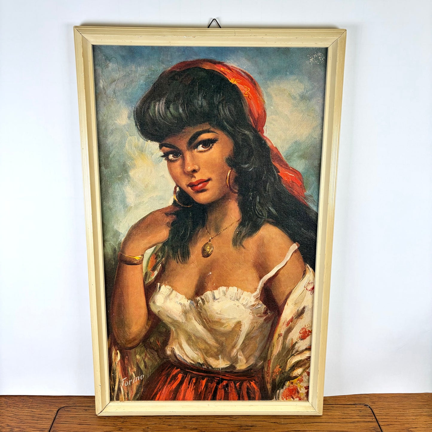Vintage schilderij zigeunerin