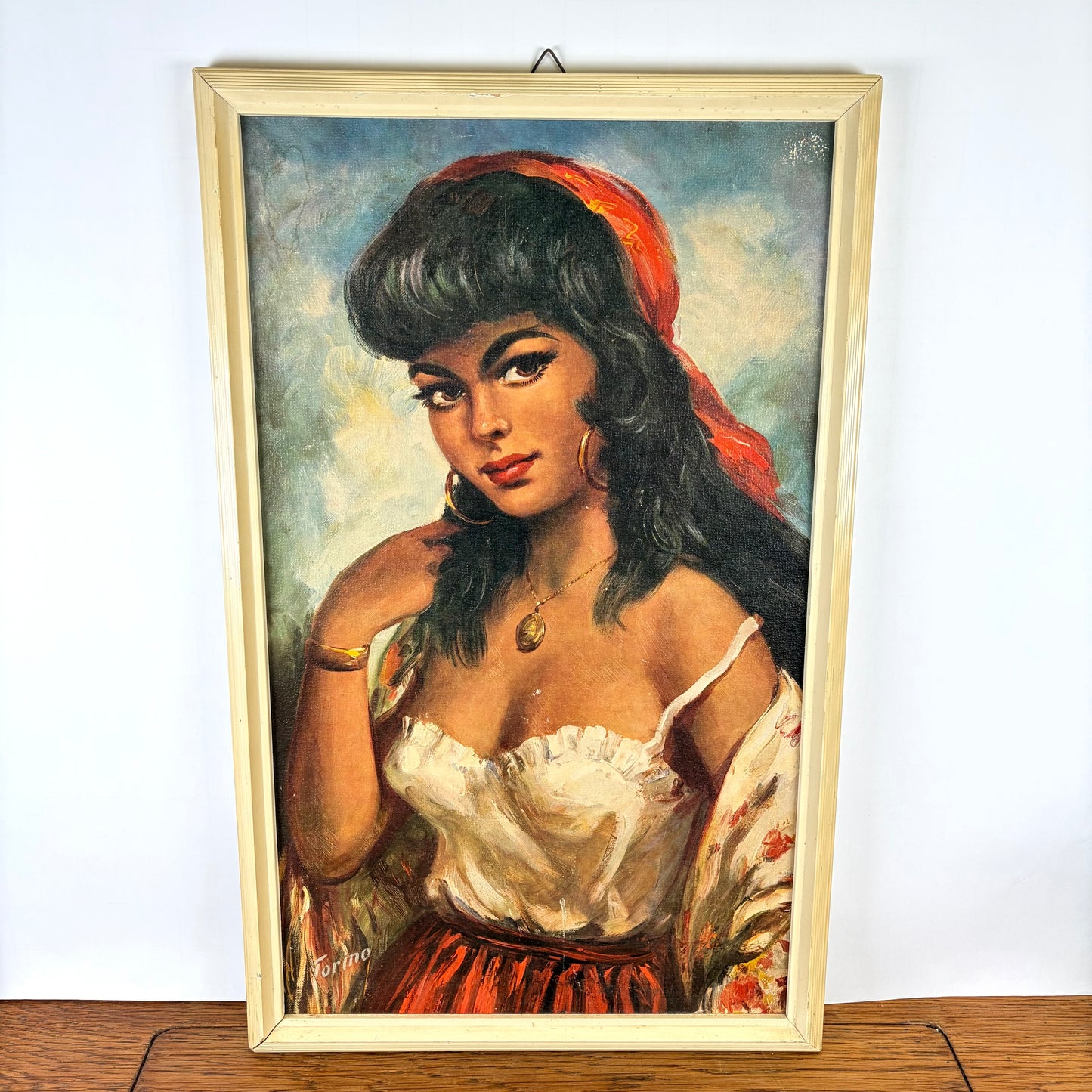 Vintage schilderij zigeunerin