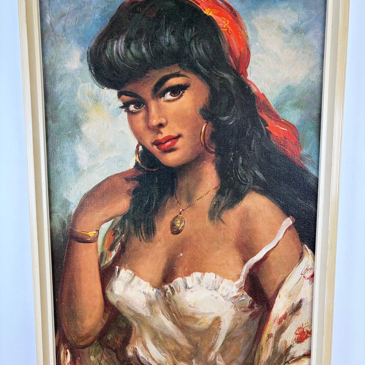 Vintage schilderij zigeunerin