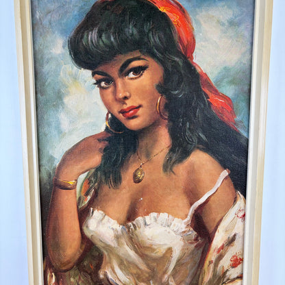 Vintage schilderij zigeunerin