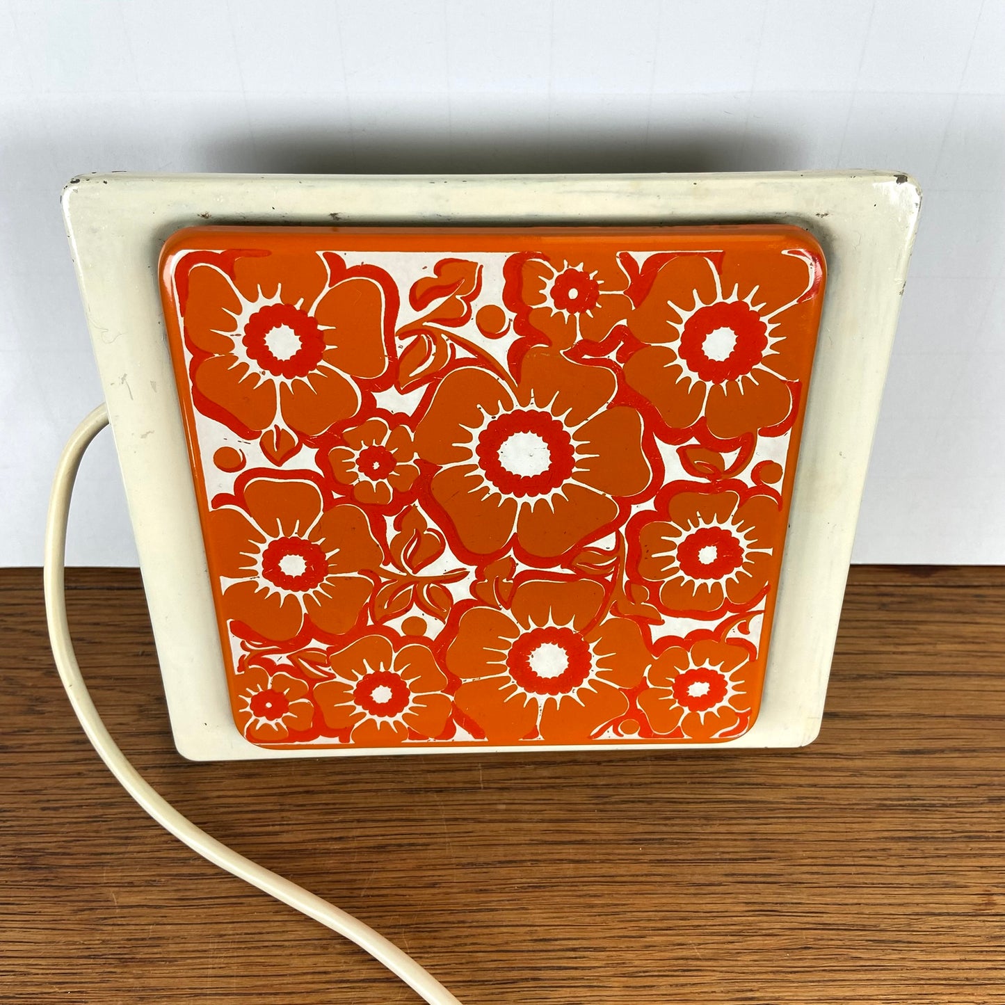 Vintage warmhoud plaatje oranje