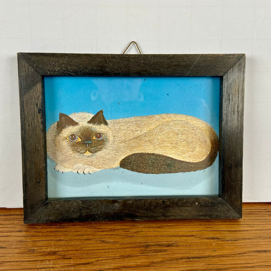 Schilderijtje kat liggend