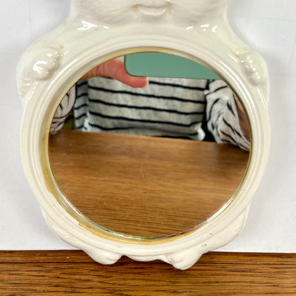 Vintage wit spiegeltje kat