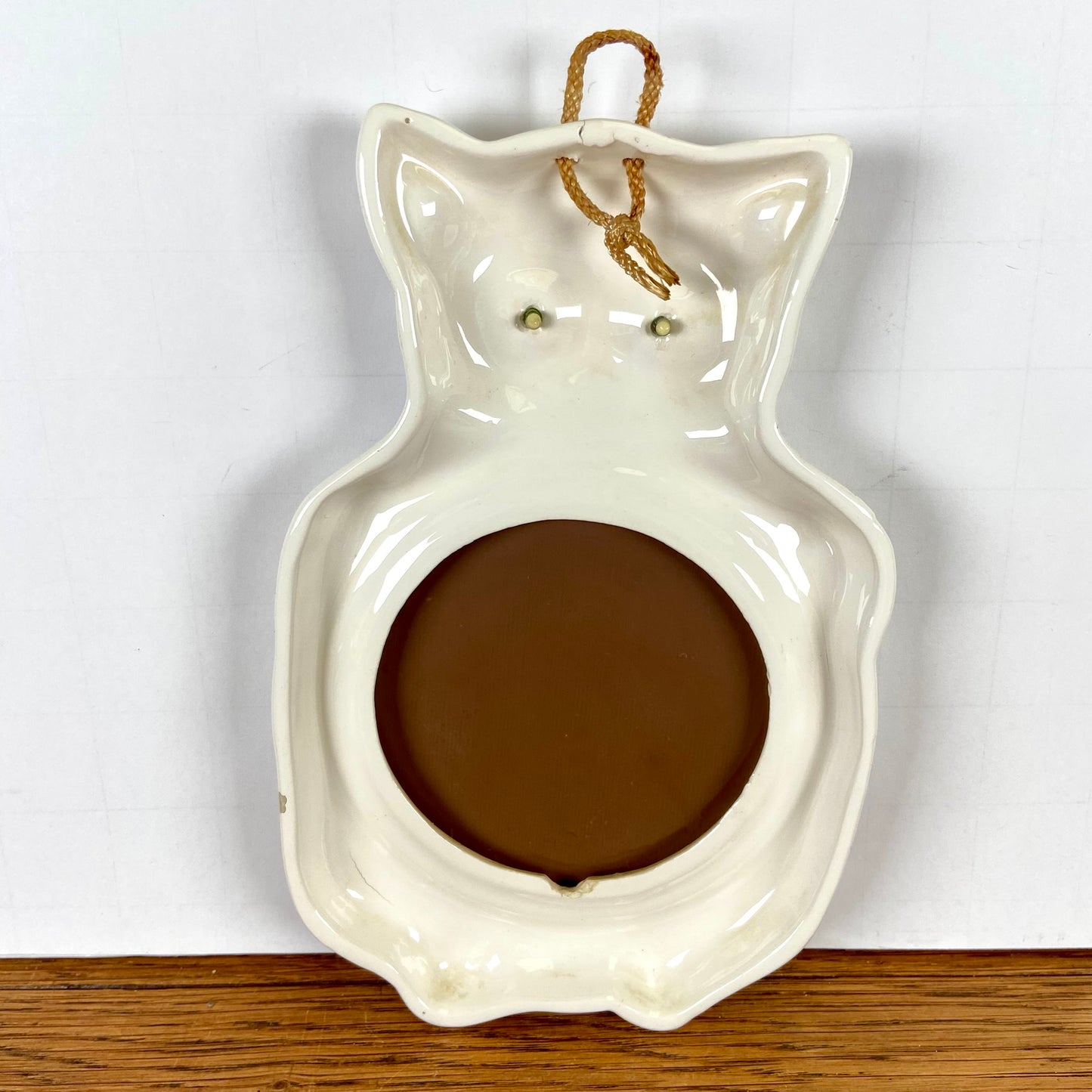 Vintage wit spiegeltje kat