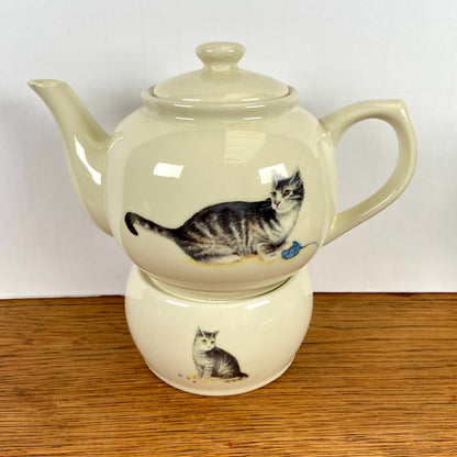 Theepot met theelicht katten