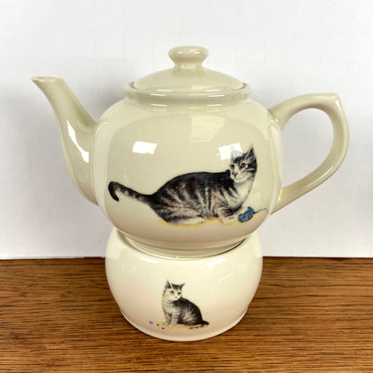 Theepot met theelicht katten