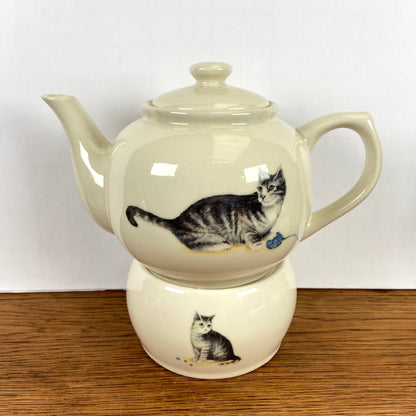 Theepot met theelicht katten
