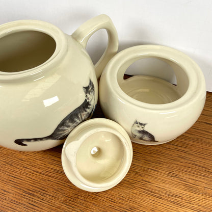Theepot met theelicht katten