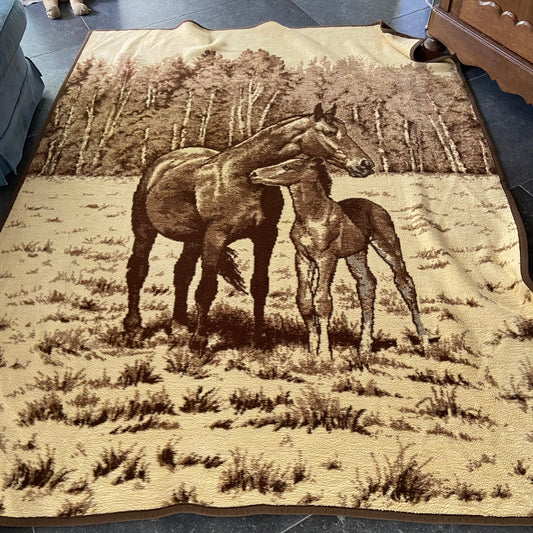 Vintage deken met paarden