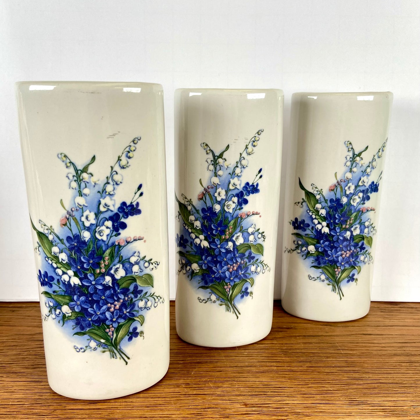 3 vintage radiatorbakjes bloemen