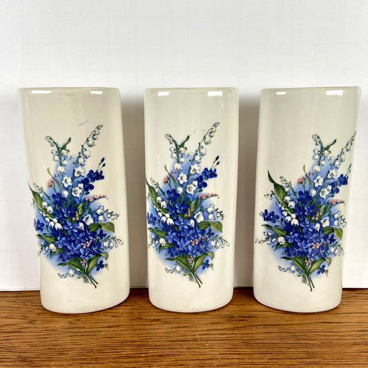 3 vintage radiatorbakjes bloemen