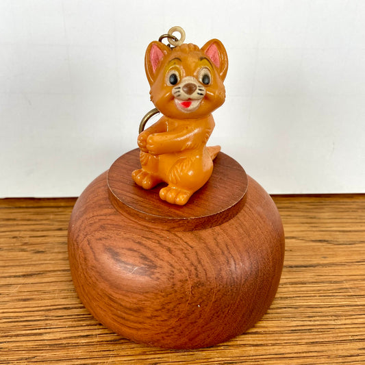 Vintage sleutelhanger kat
