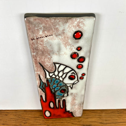 Vintage wandtegel Ruscha "Koralle"